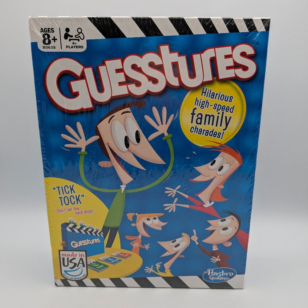 Hasbro Guesstures Family Game, New Sealed, Ages 8+, Fast-Paced Charades (2014)
